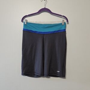 Champion Women's Black and Teal Bike Shorts